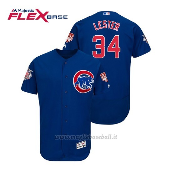 Maglia Baseball Uomo Chicago Cubs Jon Lester Flex Base Entrenamiento De Primavera 2019 Blu